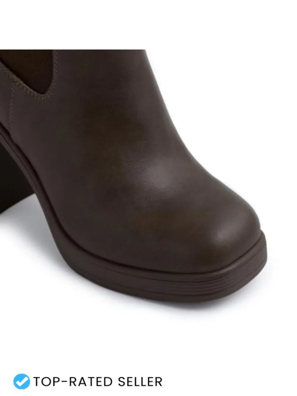 Women's Chelsea Platform Boots Chunky Heel Square Toe Slip On Ankle Booties